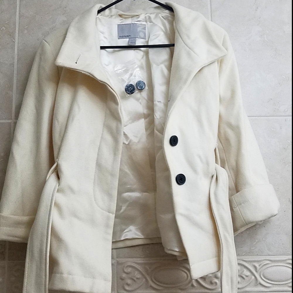 Old navy xl petite cream dress coat